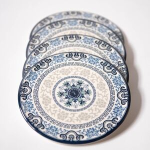 Set of 4 Vintage Moreware Asian Floral Melamine Trays Trivets Hot Pads